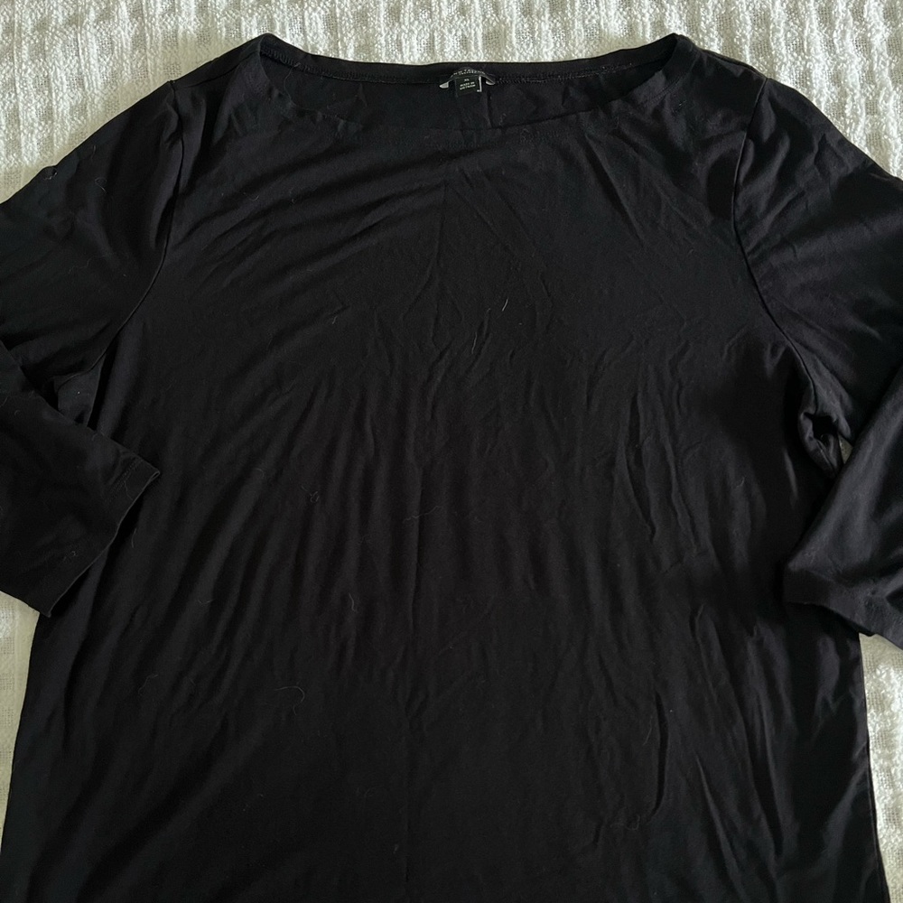 Ann Taylor Black Mid Sleeve Top